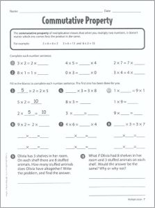 Associative Property Of Multiplication Worksheet 3rd Grade â Good