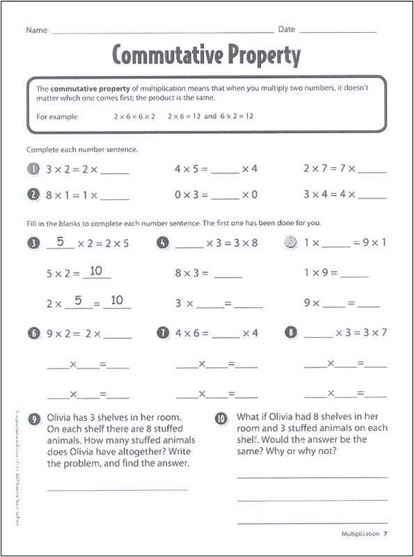 Properties Of Multiplication Free Printable Worksheets