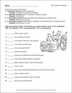 Free Printable 6th Grade English Worksheets Learning How to Read