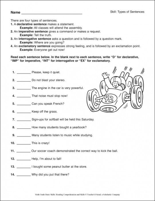 Printable 6th Grade Reading Comprehension Worksheets Pdf