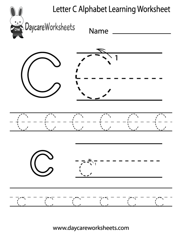 Color Letter C Worksheets For Kindergarten
