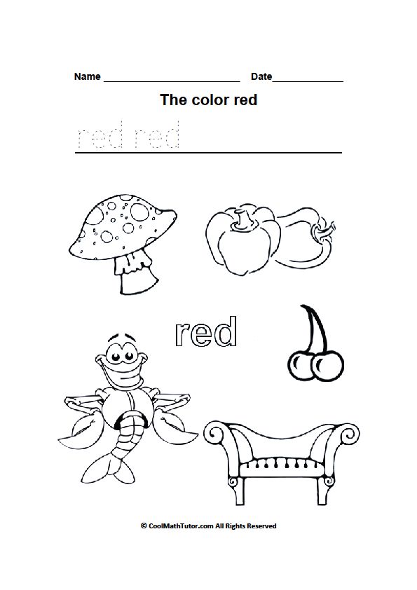 Color Red Worksheet Free