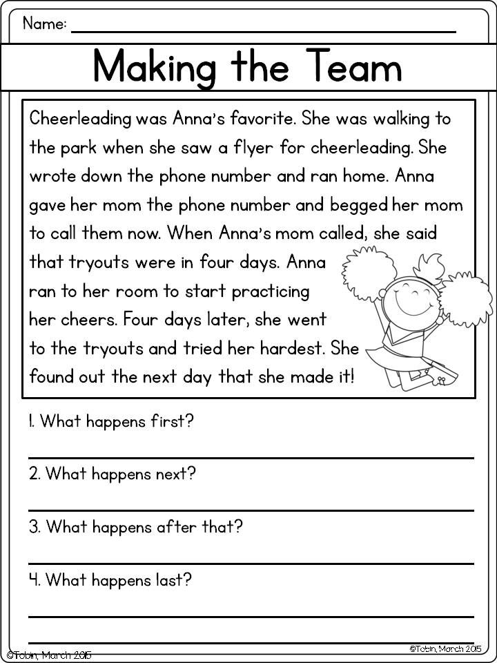 Retell a Story RL1.2 Reading comprehension passages, Reading