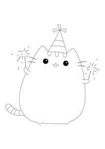 Pusheen Cat Birthday Coloring Pages 2 Free Coloring Sheets (2020