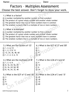 Fifth Grade Gcf And Lcm Worksheets With Answers Pdf Thekidsworksheet