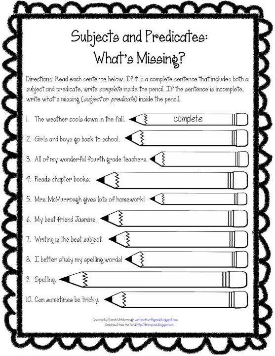 Grade 3 Subject And Predicate Worksheet Pdf Kidsworksheetfun