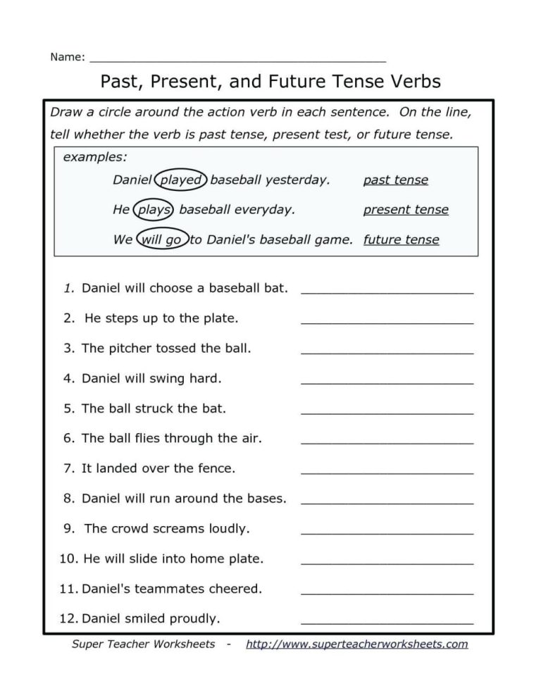 Aspect Of Verbs Worksheets For Grade 5