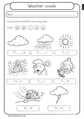 Weather Worksheets 1st Grade