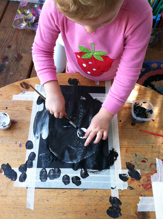 Process Art for Toddlers Experimenting with Black and White Meri Cherry