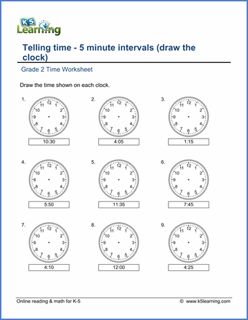 Telling Time Worksheets 2nd Grade Pdf