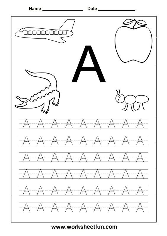 Alphabet Worksheets A Z With Pictures