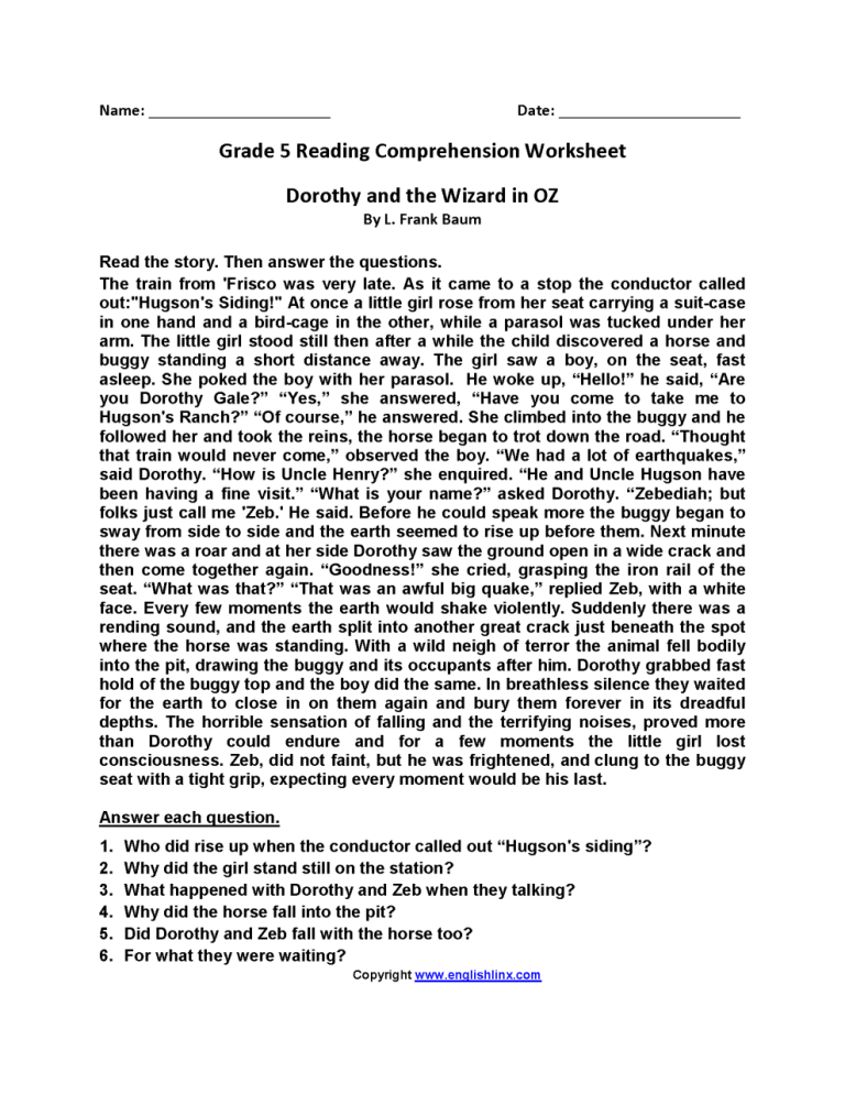 8Th Grade Science Reading Comprehension Worksheets Pdf