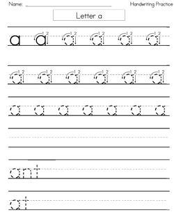 Printable Worksheets For Kindergarten Handwriting