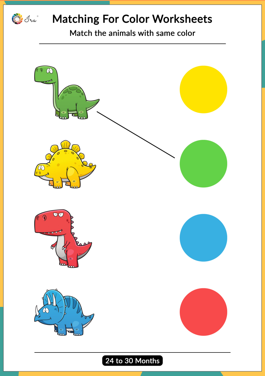 Matching for Color Worksheets Kids worksheets preschool, Fun