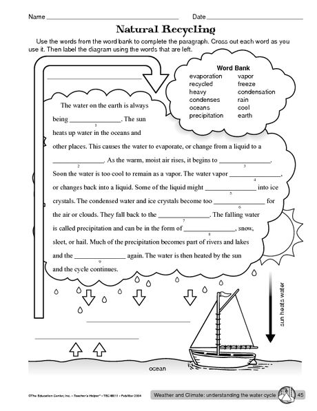 The Water Cycle Worksheet Answers Biology