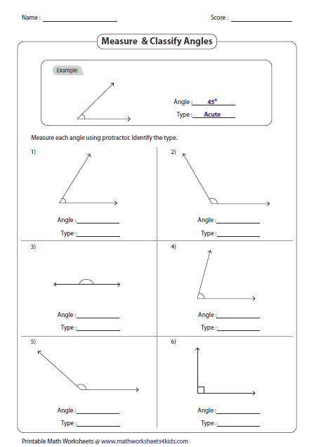 Measuring And Classifying Angles Worksheet Answers