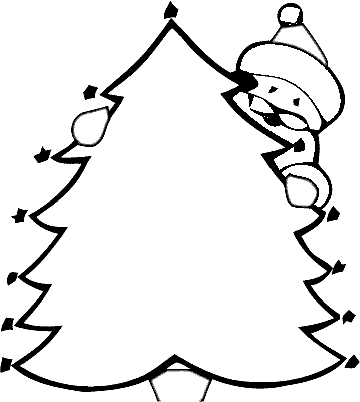 Christmas Tree Coloring Pages For Kindergarten