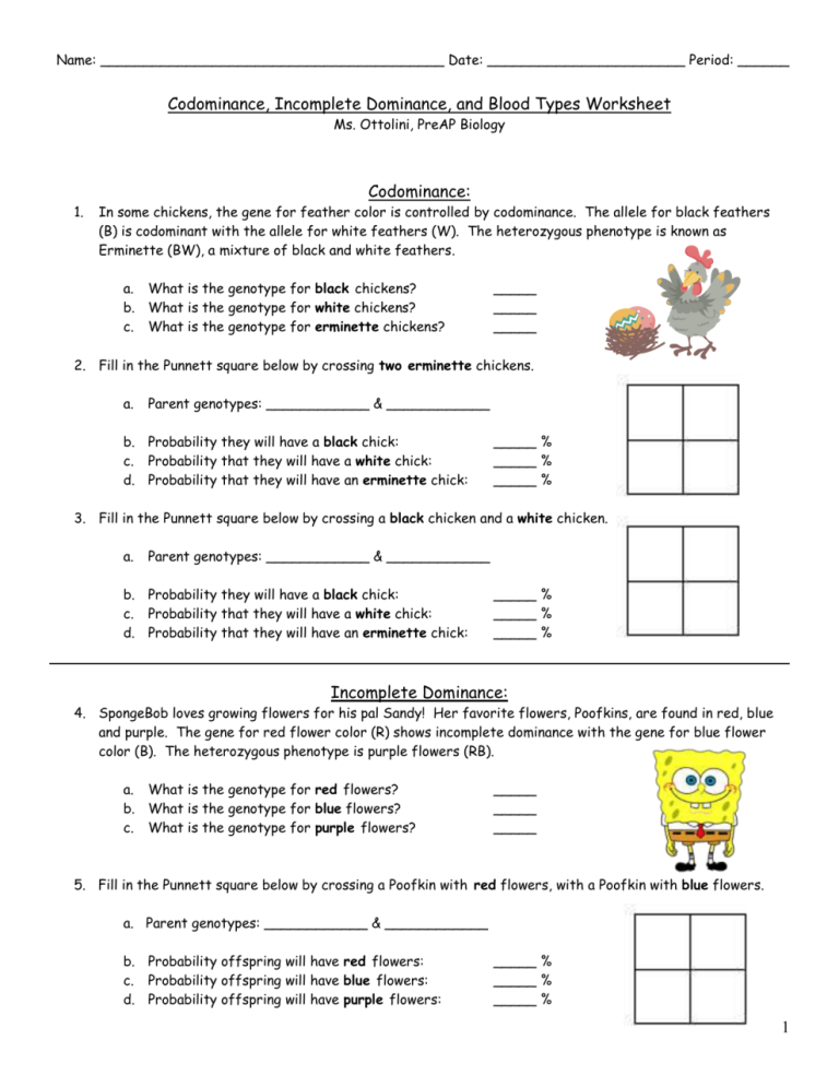Multiple Alleles Practice Worksheet Answers