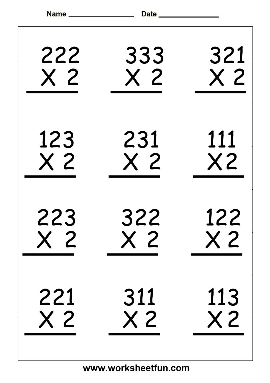 Multiplication Double Digit Worksheets