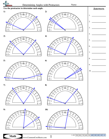 Measuring Angles Worksheet Geometry