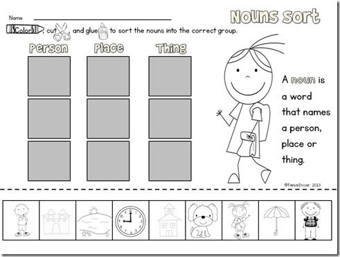 Nouns Worksheet For Kindergarten Pdf