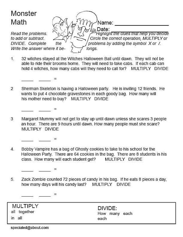 Printable Division Word Problems Grade 3
