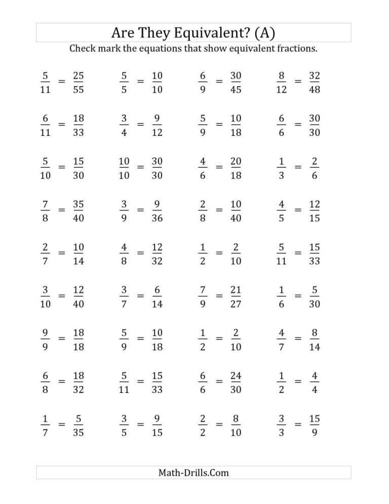 Equivalent Ratio Worksheets With Answers