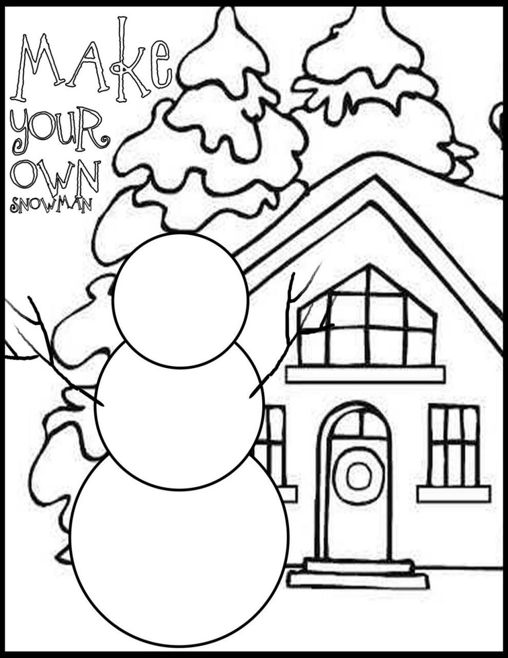 Christmas coloring pages, Snowman coloring pages, Preschool christmas