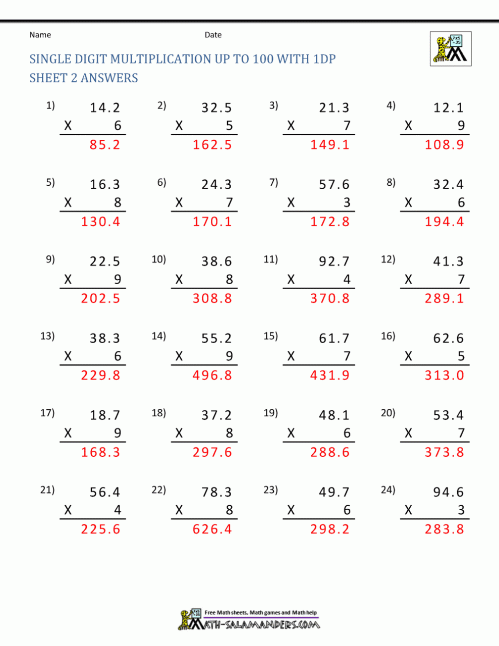 Multiplying Decimals Worksheet Grade 5 Pdf