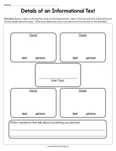 First Grade Main Idea Worksheets Have Fun Teaching