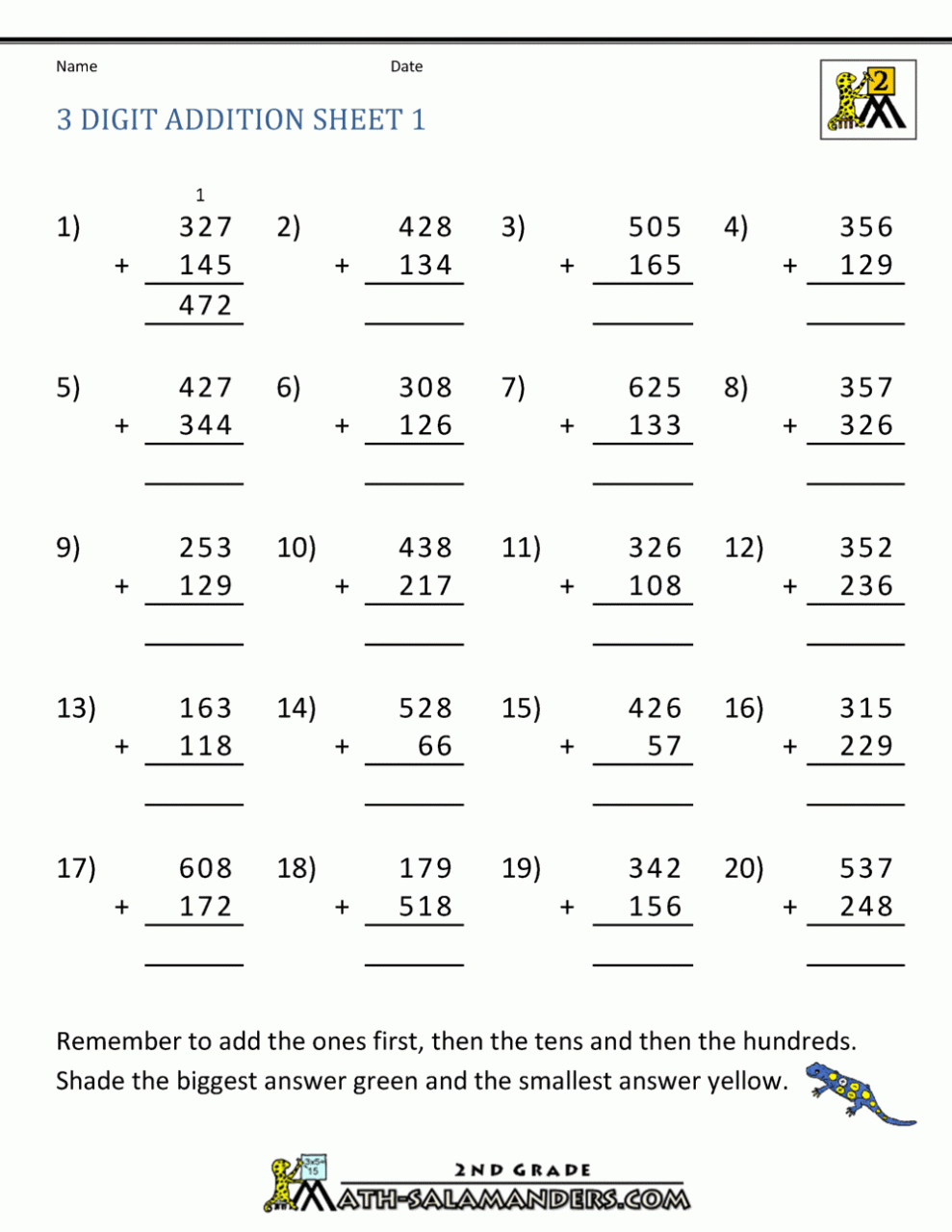 Printable Math Worksheets 2Nd Grade Regrouping