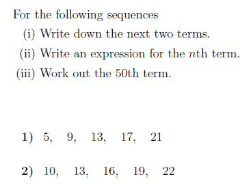 Arithmetic Sequence Worksheet With Answers Pdf