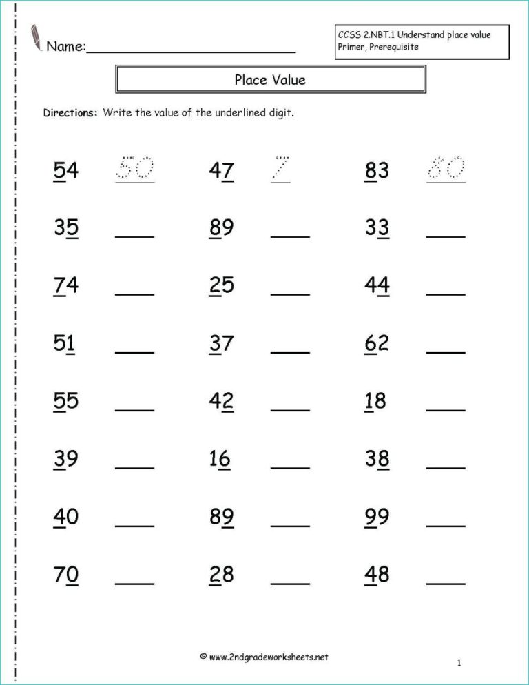 Downloadable Second Grade Math Worksheets For Grade 2
