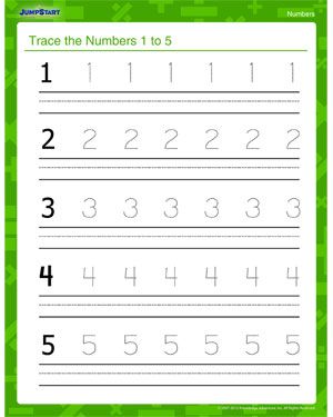 Preschool Number Tracing Worksheets 1-5