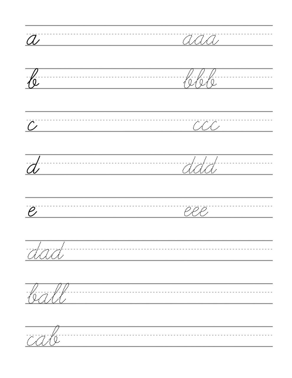 Cursive Handwriting Worksheets Pdf