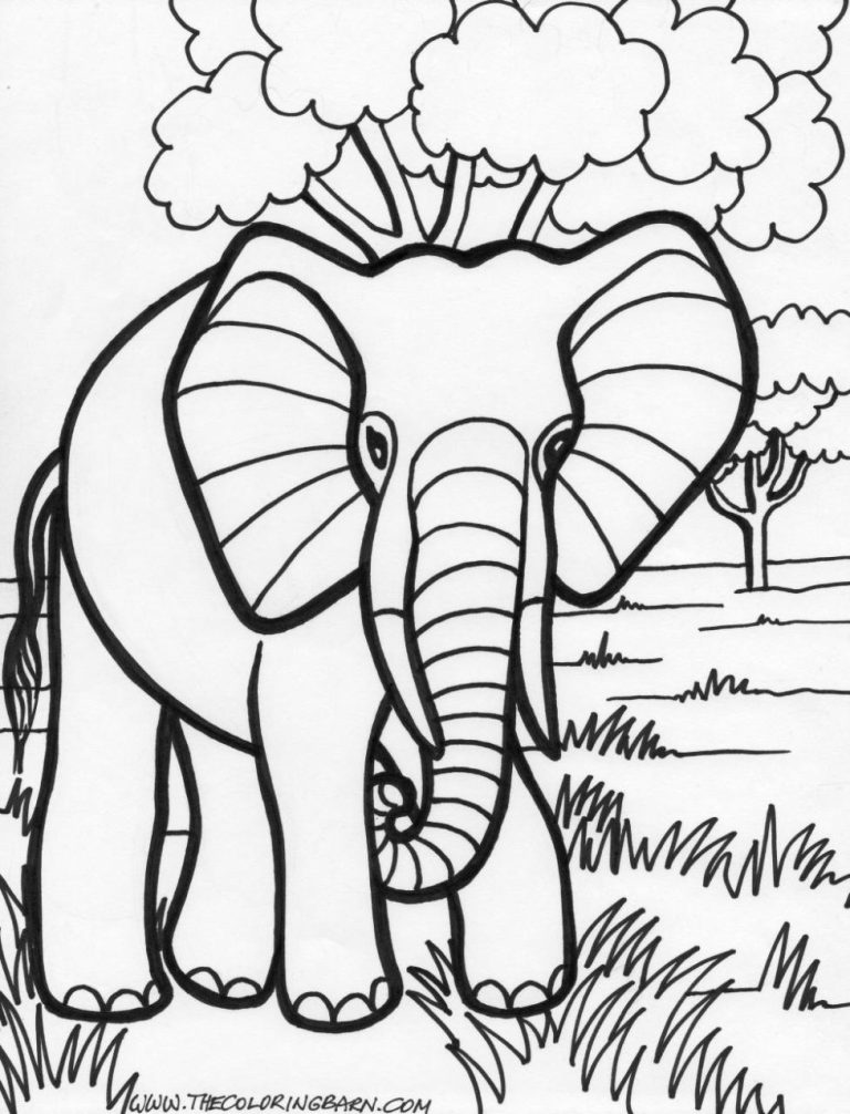 Elephant Coloring Pages For Toddlers