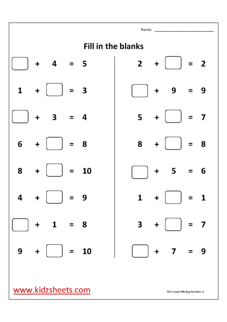 Missing Number Addition And Subtraction Worksheets Pdf Kidsworksheetfun