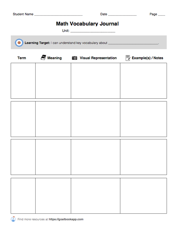 Free Printable Blank Vocabulary Worksheets