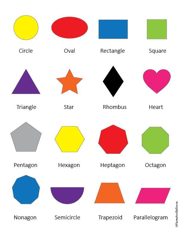 Shapes And Color Printable Worksheets