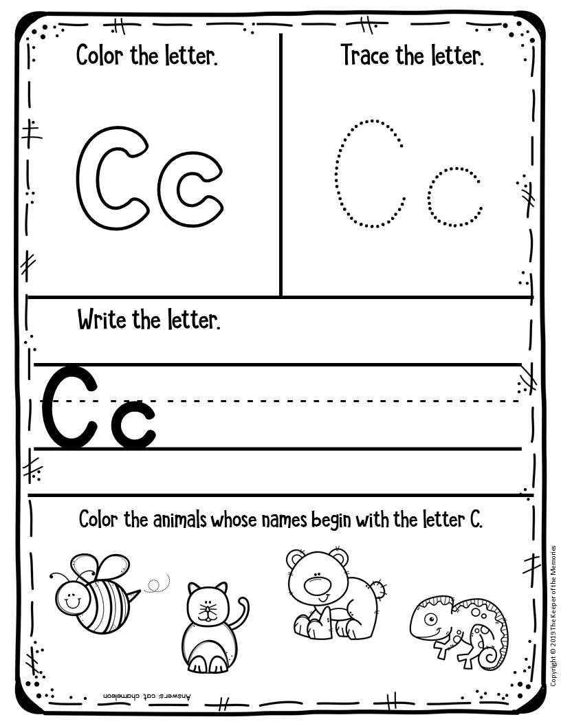 Preschool Kindergarten Letter C Worksheets