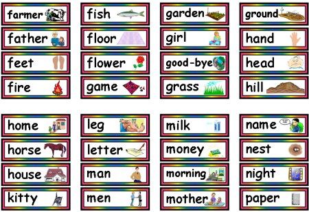 Preschool Sight Words Flash Cards Printable