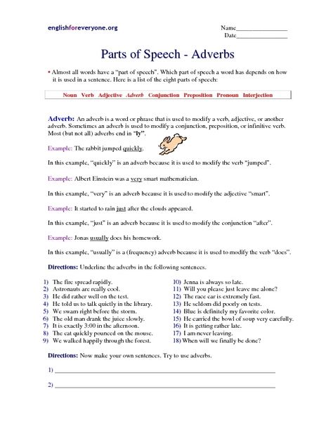 5th Grade Adverbs In Sentences Worksheet