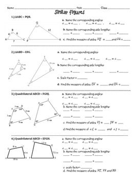 Scale Factor Similar Triangles Worksheet Answer Key