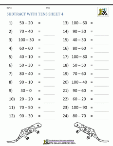 34 1st Grade Subtraction Worksheet Free Worksheet Spreadsheet