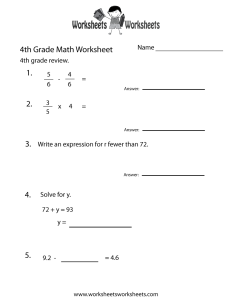Fourth Grade Math Practice Worksheet Free Printable Educational Worksheet