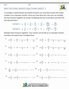 5th Grade Fractions Worksheets fractions worksheets understanding