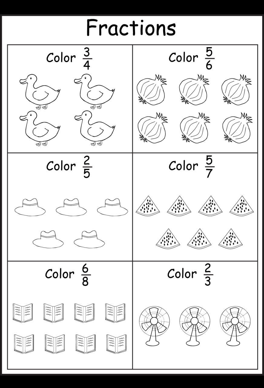 Fraction Coloring Sheet