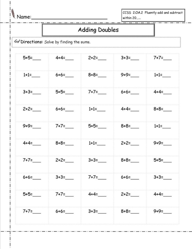 Free Printable Multiplication Worksheets Grade 2