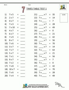 Free Printable Multiplication Worksheets For 5Th Grade Free Printable