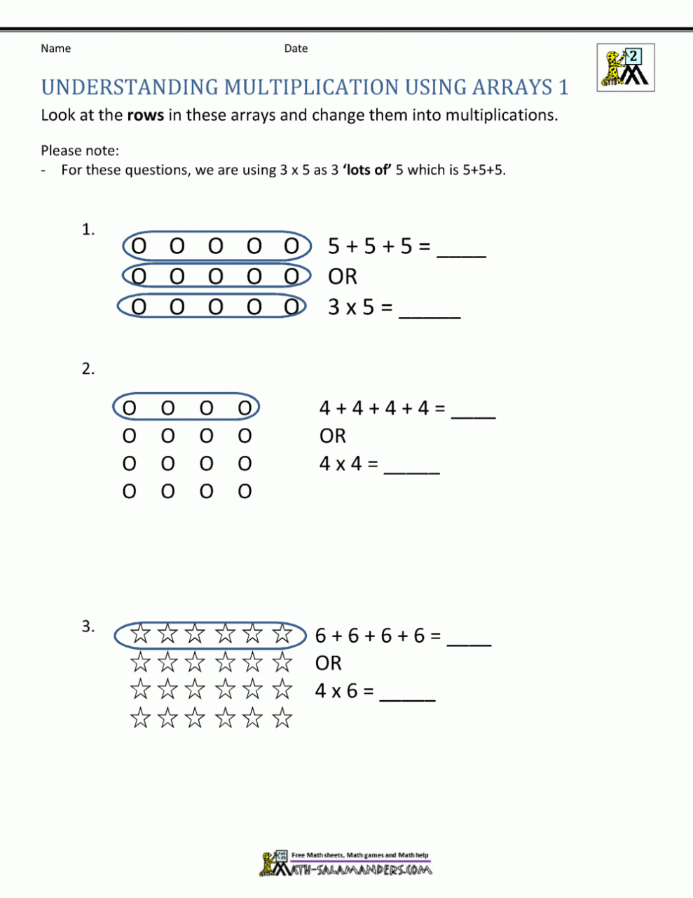 Math Worksheets 2Nd Grade Multiplication